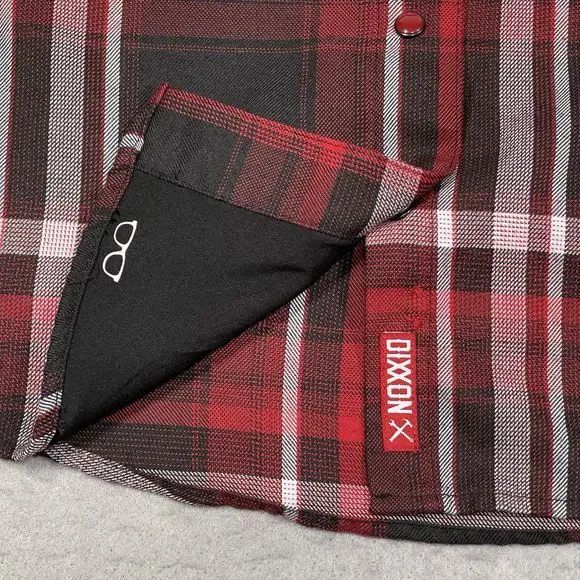 Dixxon Flannel Shirt Womens Small Red Black The Matchless Pearl Snap Western - Picture 6 of 12